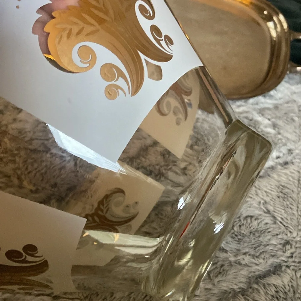 Vintage large glass bowl with small bowl hanger - Picture 7 of 15